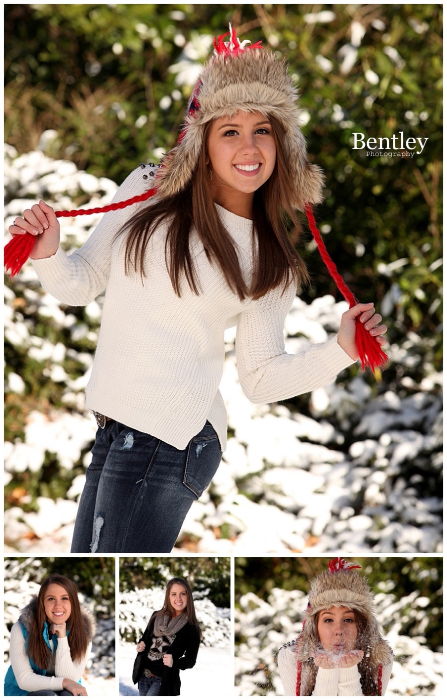 senior pictures, snow, GA