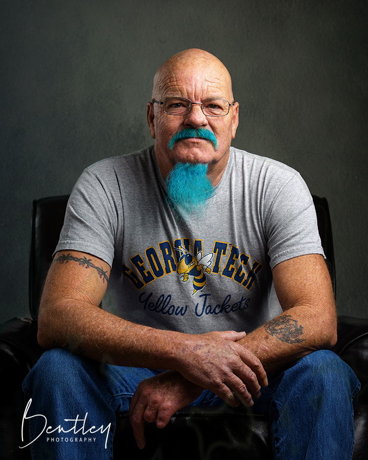 blue beard, bearded man, portrait, Georgia, Tech